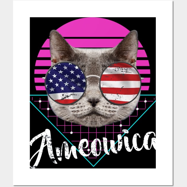 Ameowica Cat Sunglasses triangle Wall Art by gerasute